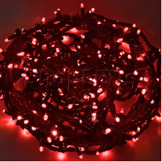 Гирлянда "Твинкл Лайт" 20 м, 240 диодов, цвет красный, черный провод "каучук", Neon-Night