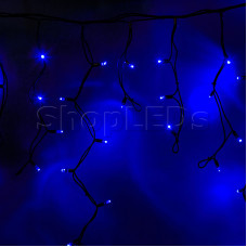 Гирлянда Айсикл (бахрома) светодиодный, 4,0 х 0,6 м, черный провод "КАУЧУК", 220В, диоды синие, NEON-NIGHT