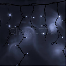 Гирлянда Айсикл (бахрома) светодиодный, 4,0 х 0,6 м, черный провод "КАУЧУК", 220В, диоды белые, NEON-NIGHT
